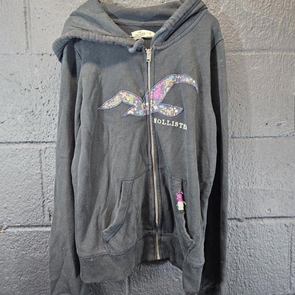 Women's Junior Hollister Zip Up Hoodie Sweatshirt Size Medium